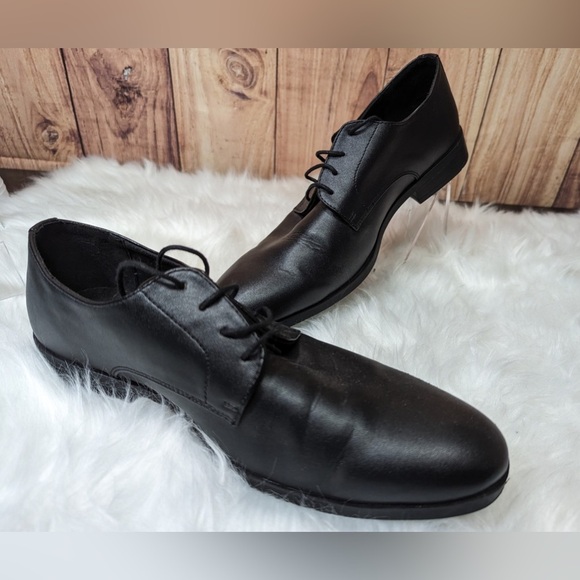 H & M  Men\'s Black Looks Leather GEORGE Lace Up Round Toe Evening 7.5 / 40 main image 7